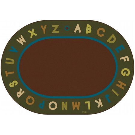 CARPETS FOR KIDS Alphabet Circletime - Nature 6 ft. x 9 ft. Oval Carpet CA61922